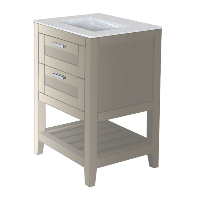 Stile 23.5'' W Single Bathroom Vanity Base, Gloss Taupe