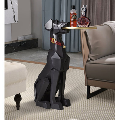 Table d'appoint géométrique en résine pour chien: style nordique