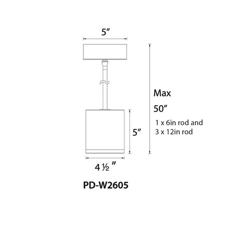 Tube 1 - Light Single Cylinder Pendant, White