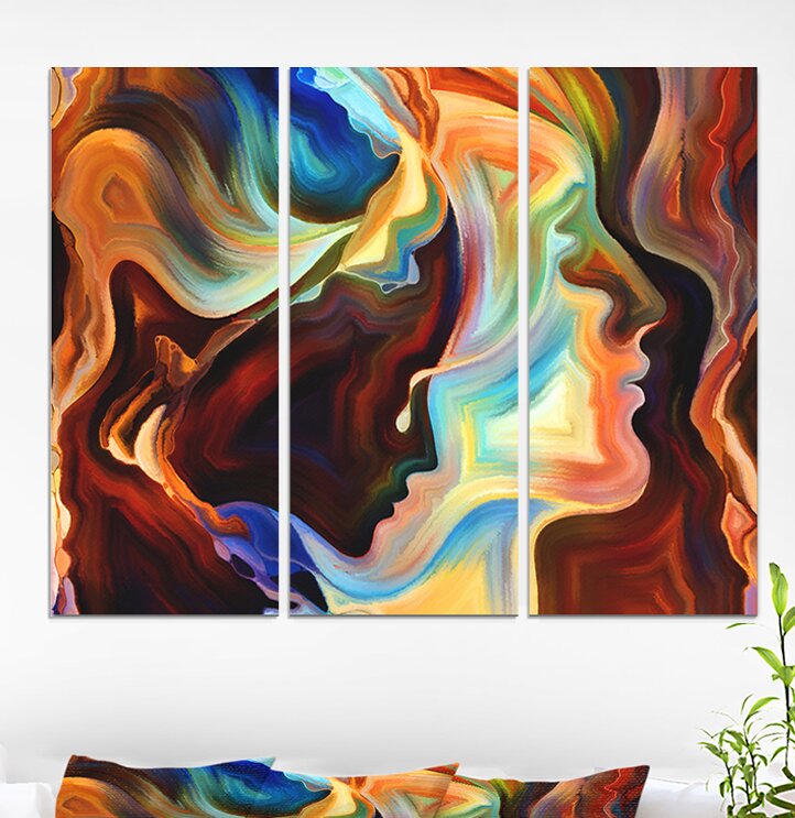 Kiss Of Inner Paint On Canvas 3 Pieces Graphic Art