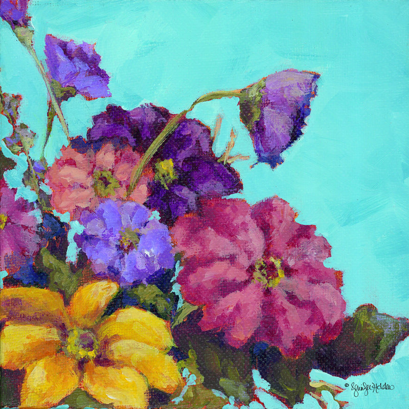 «Katie's Bouquet» par Jennifer Holden - reproduction, Toile tendue, Non, H 12 po x l 12 po