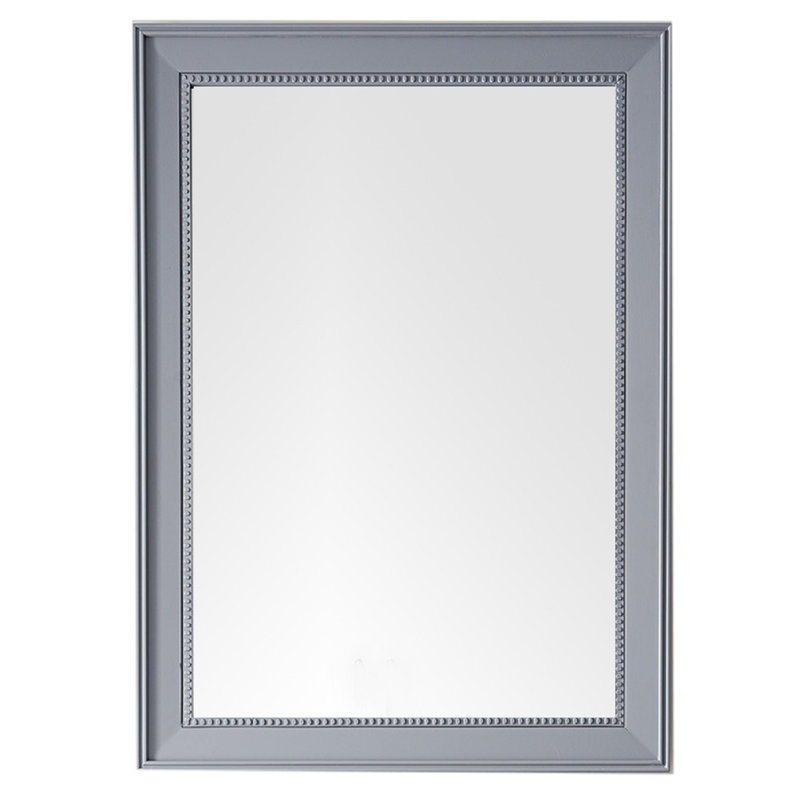 Bristol Solid Wood Beveled Wall Mirror, Silver Gray, 40" H x 29" W