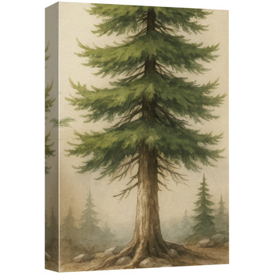 Tall Pine Tree Forest Nature Landscape – Pictures Extra Large Framed Canvas Print Wall Art