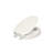 Elongated white elevated toilet seat with a quiet-close lid