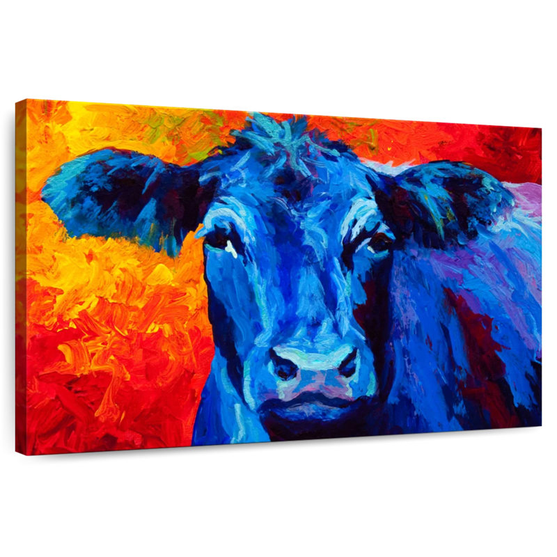 Brampt Blue Cow, 20" H x 30" W