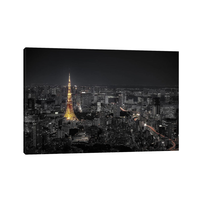 Tokyo at Night 1 Piece Wall Art on Canvas, 20.32cm H x 30.48cm W x 1.91cm D, Wrapped Canvas