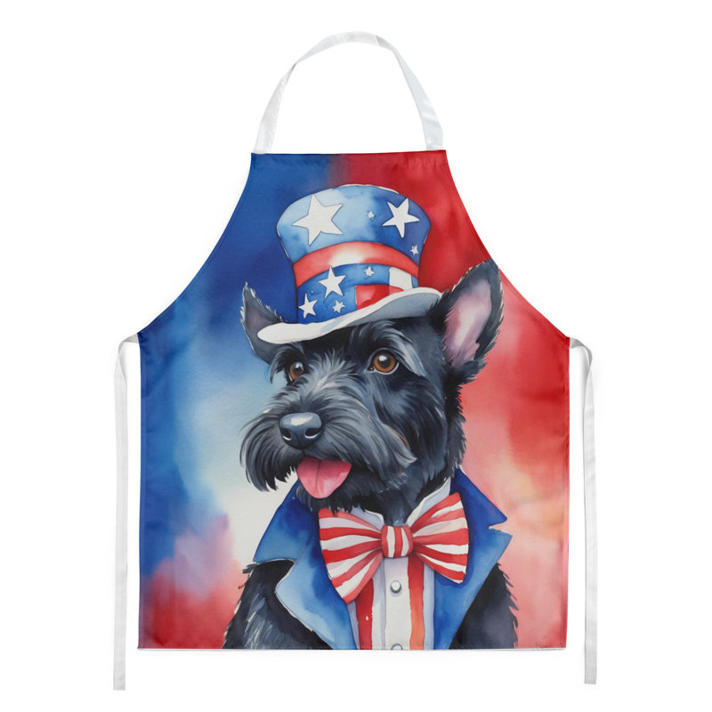 Patriotic American Apron, Black Scottish Terrier