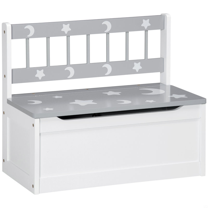 Banc de rangement pour coffre à jouets avec grand intérieur de 27 L, siège de rangement pour enfants avec rangement