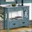 Console rustique en bois de pin avec 4 tiroirs et une tablette spacieuse-1955812660