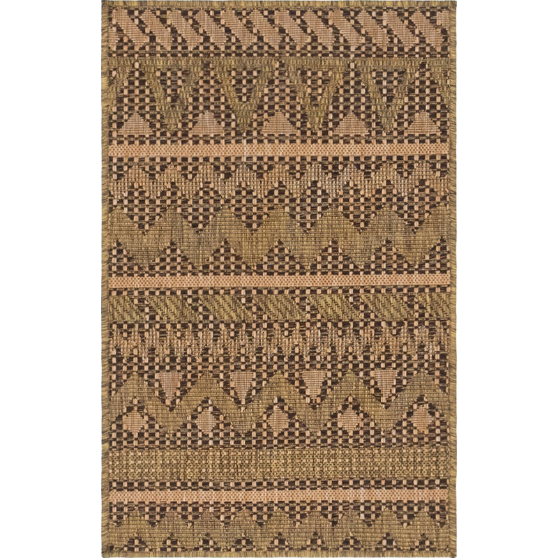 Tapis intérieur / extérieur brun clair Krickel, Rectangle 2 pi x 3 pi 1 po
