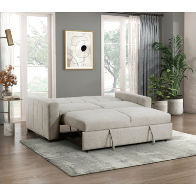 Modern Sofatransitional  Convertible Sofa With Pull-Out Bed   Upholstery Solid Wood  Furniture 1Pc