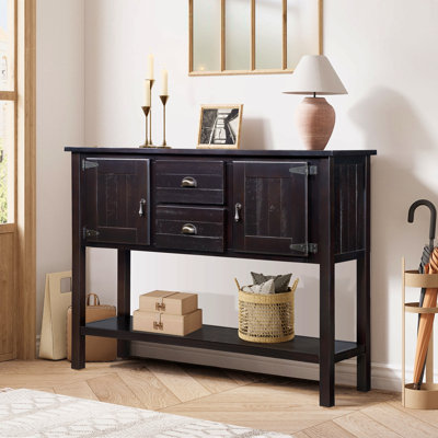 Retro Solid Wood Sideboard With Storage, For Hallway - 48'' Buffet Cabinet, Ample Space