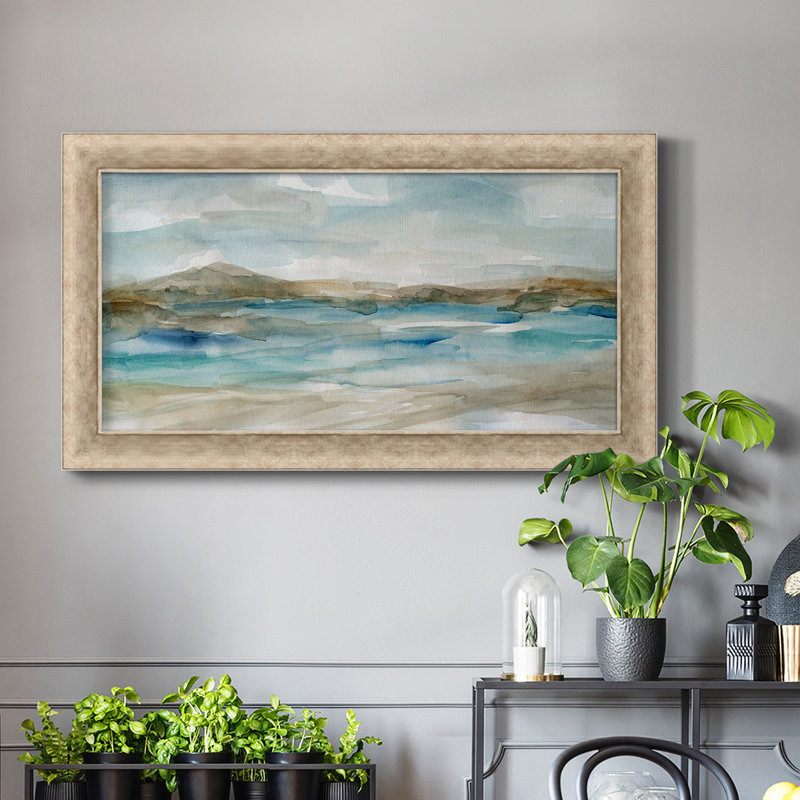 Peaceful Beach II, toile encadrée de qualité supérieure - prête à être accrochée, H 25 po x l 45 po x P 1,25 po
