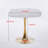 31.5" Modern Square Marble-Top Tulip Dining Table with Gold Metal Base-728675356