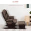 Chaise berçante et brun. Rembourrage confortable et respirant. Tissu en lin, base solide. Rembourrage facile d'entretien. Style moderne, base en bois,