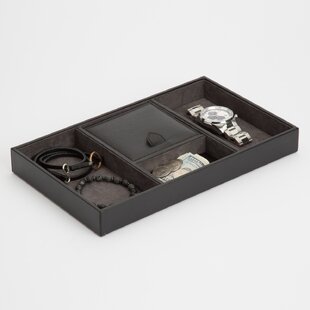 South Main Modern Dresser Valet & Mens Jewelry Box Organizer for Watches, Sunglasses, Rings and Jewelry