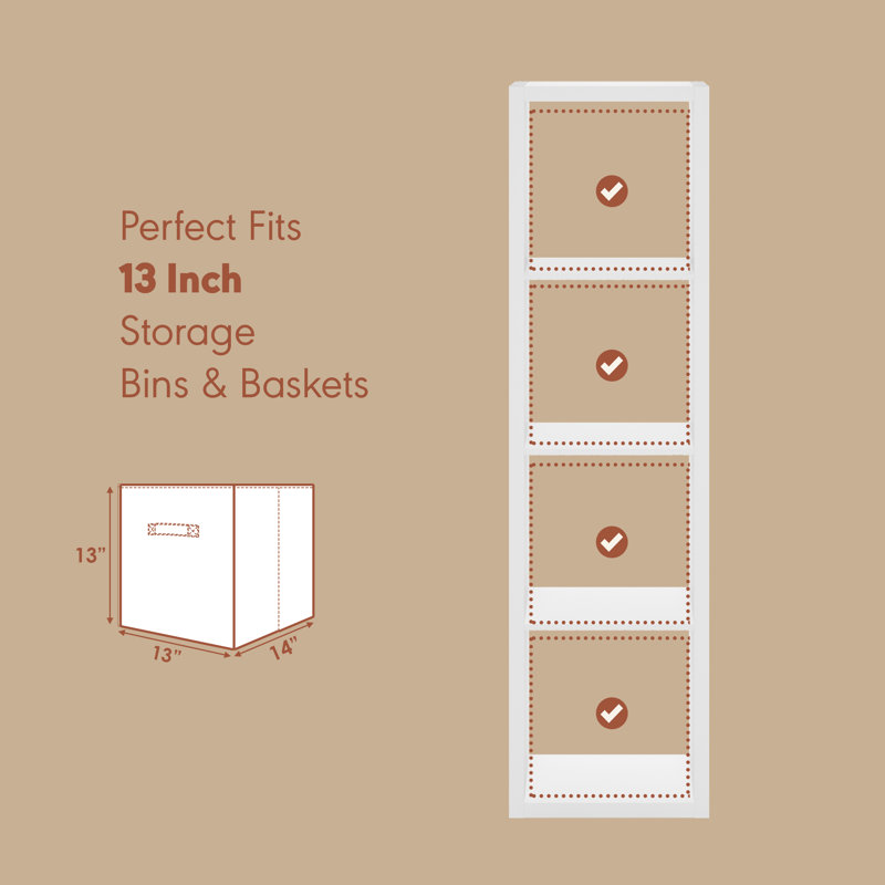 Tanvee 147.19 cm H Media Shelves, White