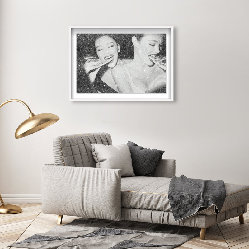 Midnight Mozzarella Print by Oliver Gal, 17.5"H x 25.5"W, White Shadowbox