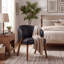 Chaise rembourrée avec pieds en bois-1950106058