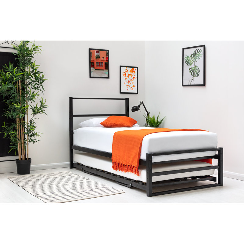 Clermont Daybed with Trundle, Black, 12cm Memory Foam/12cm Memory Foam