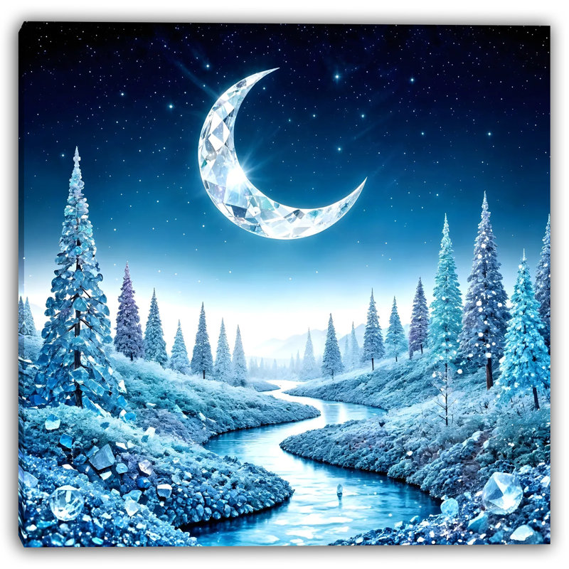 Rivière Crystal Moon - ruisseau d'hiver enchanté, H 20 po x l 20 po