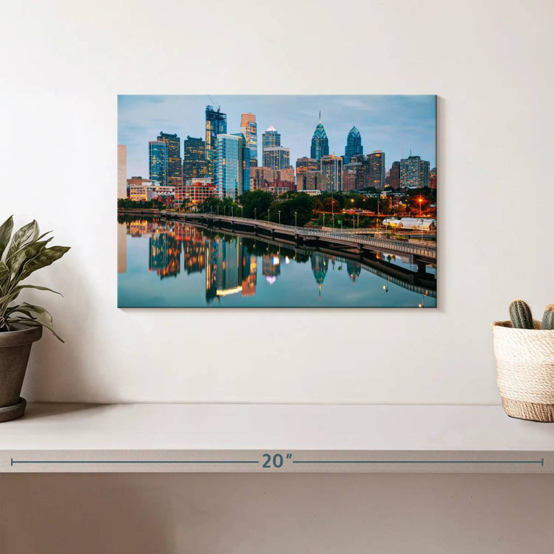 Silhouette de Sireci, Philadelphie et rivière Schuylkill, H 8 po x l 12 po