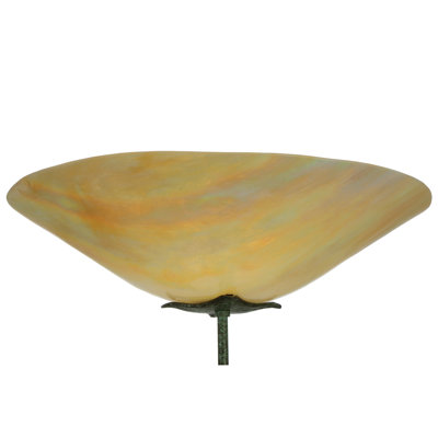 Abat-jour bol en verre 5 po H beige / orange
