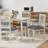 5 Piece Farmhouse Dining Table Set 47" Kitchen Table Set Solid Wood Rectangular Dining Set for Small Spaces