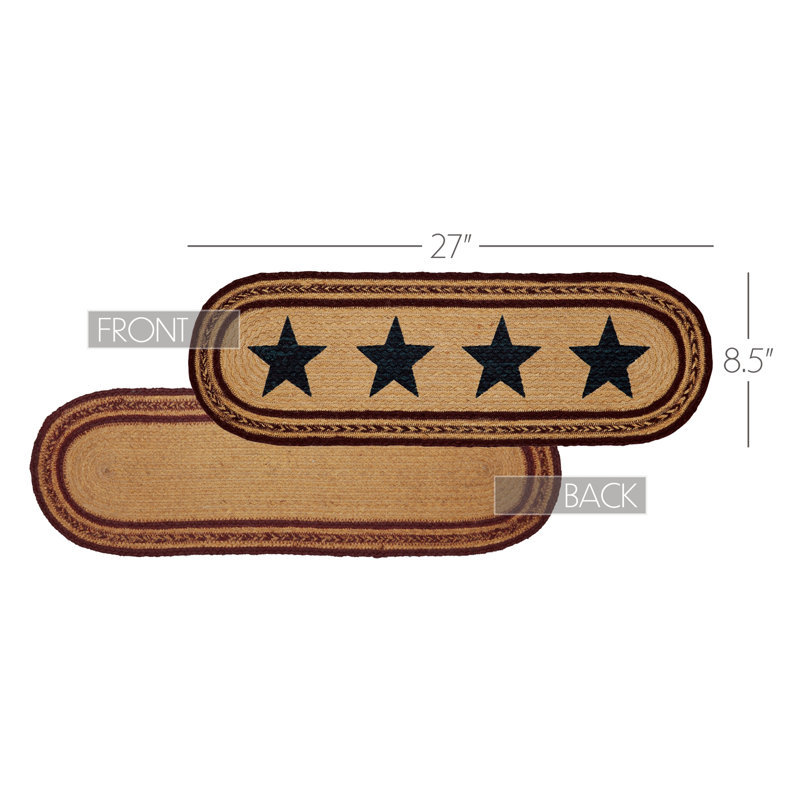 Potomac Jute Table Runner Stencil Stars