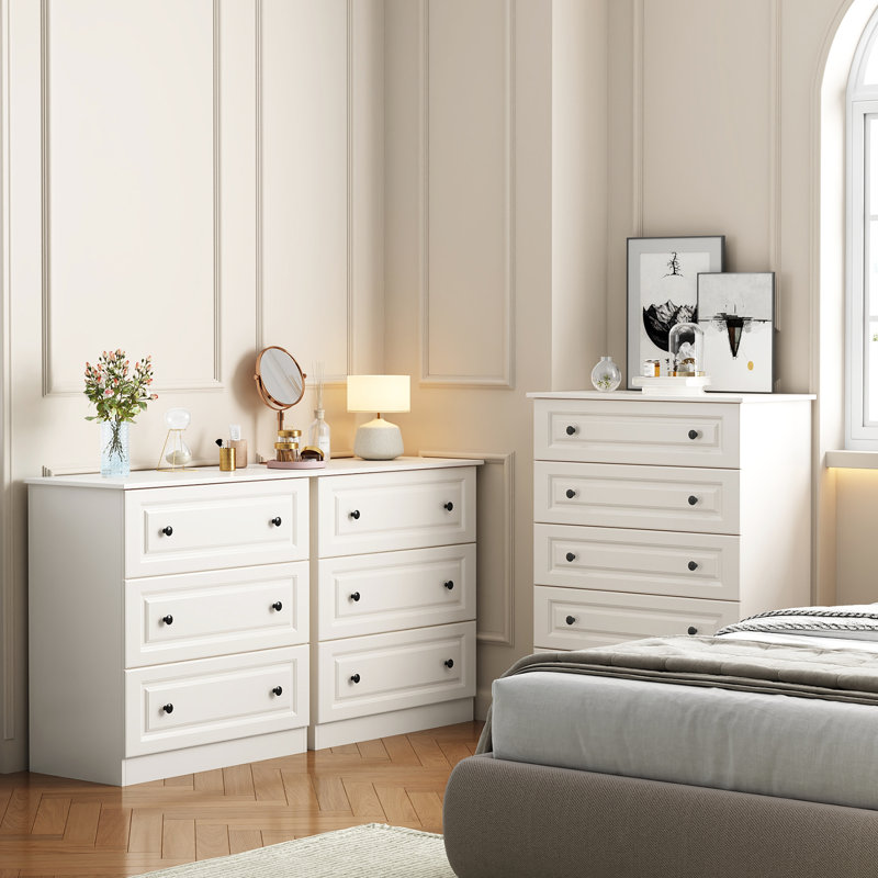 Ensemble de 2 commodes à 3 tiroirs l 29,5 po, Blanc
