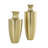 Miktat Aluminum Metal Brushed Textured Decorative Gold Vase Set