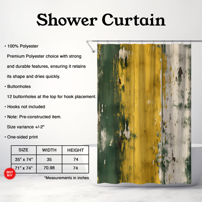 Brightyn Shower Curtain, 74"H x 71"W