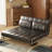 59 In. Mid Century Modern Black Faux Leather Convertible Sofa Bed With High Density Foam And Hidden Support Legs-1746250208
