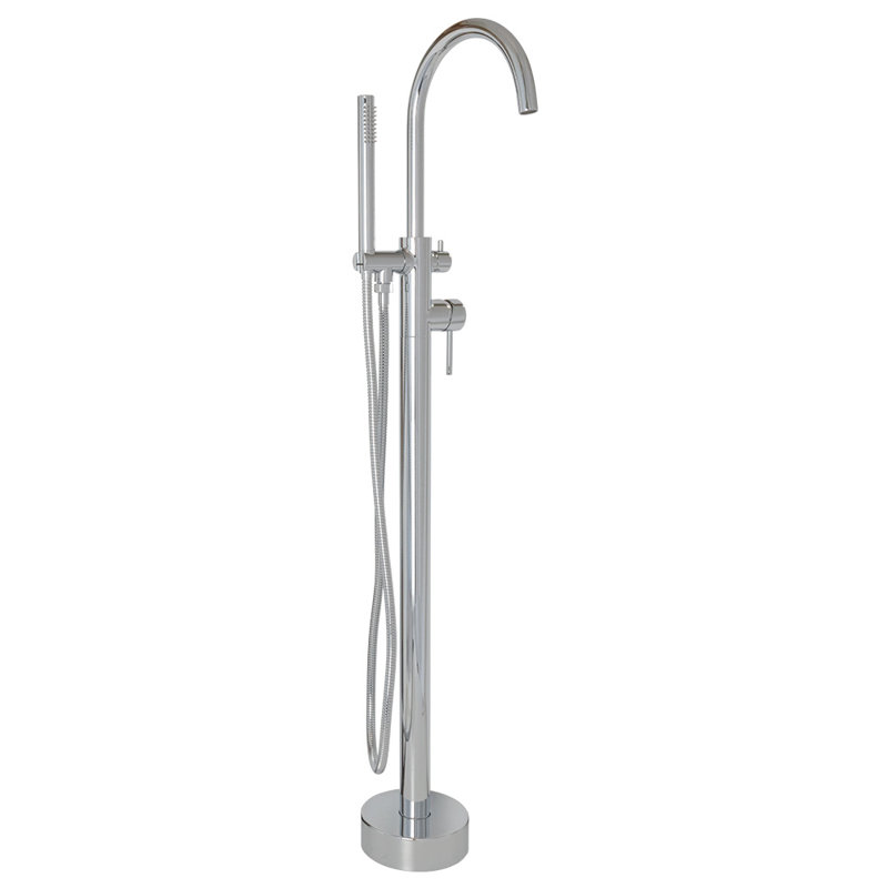 Cigno Tub Filler with Diverter, Polished Chrome