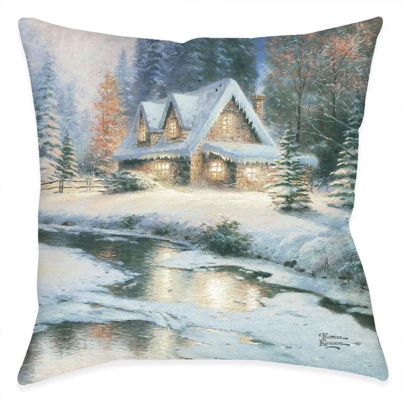 Coussin décoratif Thomas Kinkade Deer Creek Cottage