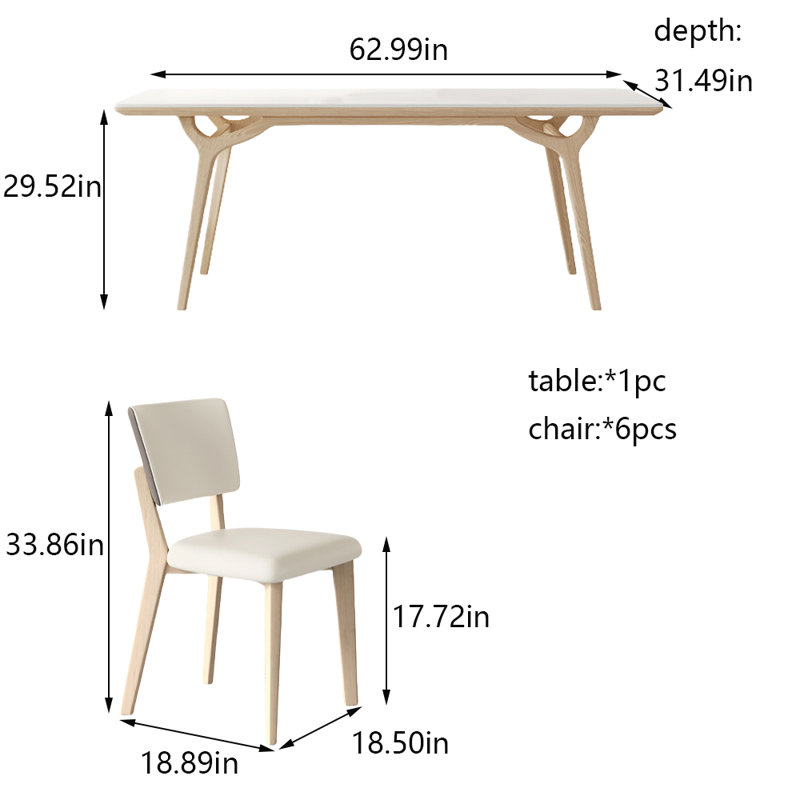 Combinaison de table et de chaise Rock Rock, 29.52"H x 62.99"L x 31.49"W