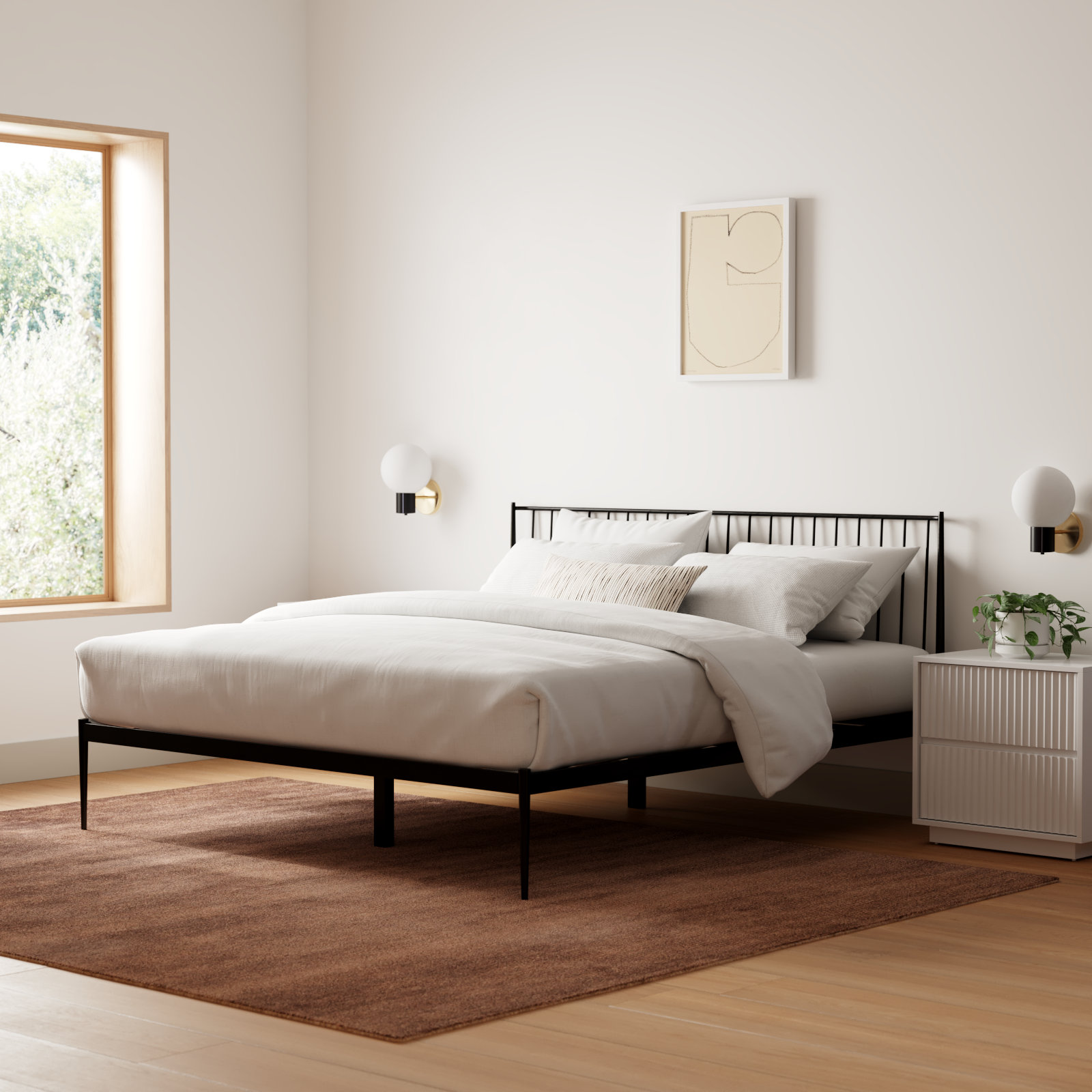 Aston Spindle Bed, Queen, Gold