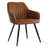 Modern Upholstered Dining Chairs With Arms, Faux Leather Barrel Dining Armchairs, Channel Tufted Kitchen & Dining Chairs-279567546