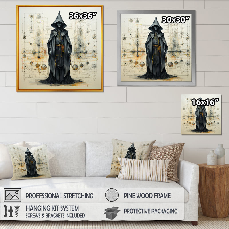 Schéma III, impression sur toile encadrée, Cadre flottant noir, H 30 po x l 30 po x P 1 po