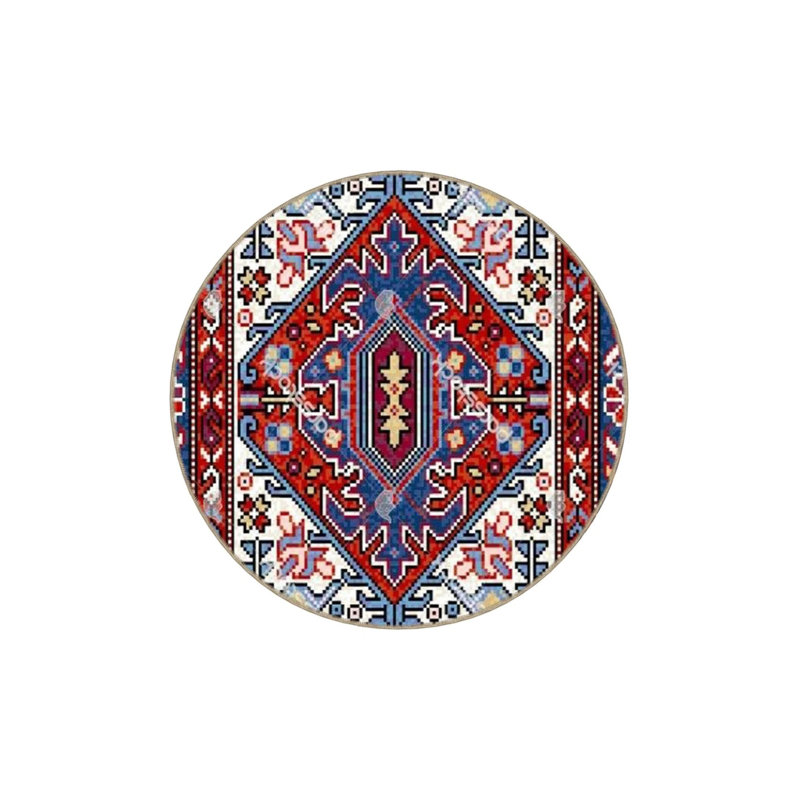 Blue Beige Themed Geometric Patterned Creative Modern Decorative Carpet, Rectangle 3'4" x 6'7"