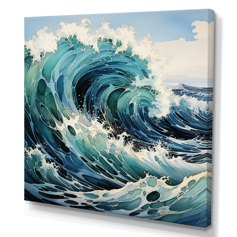 Coastal Waves Of Wonder VI - Nautical & Beach Canvas Print, Toile tendue, H 16 po x l 16 po x P 1 po