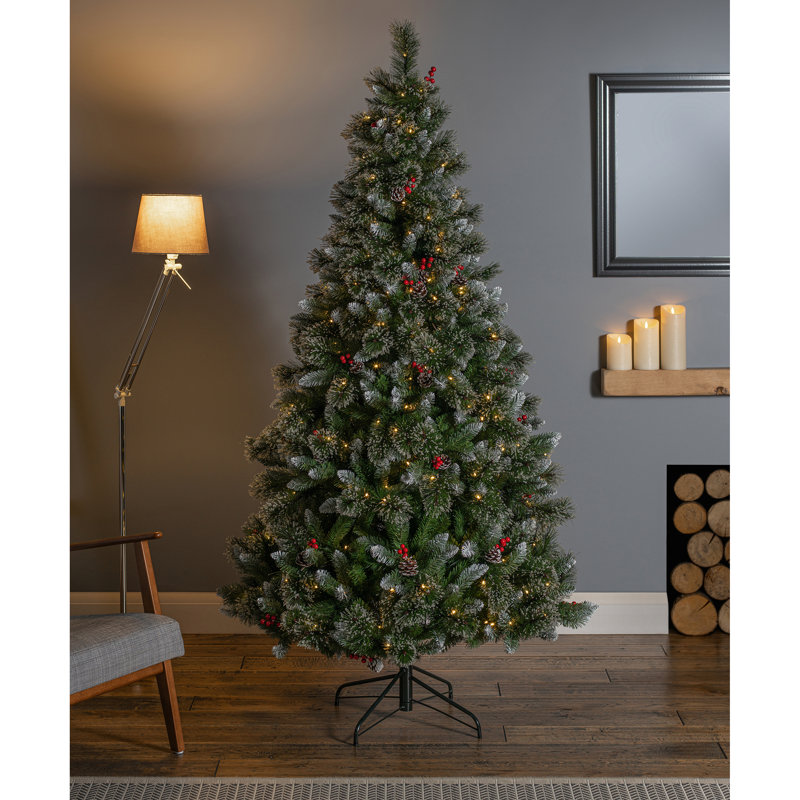 7ft Pre-lit Artificial Sugar Pine Christmas Tree with Stand