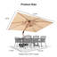 Parasol en porte-à-faux rectangulaire en bois 10 pi x 13 pi, beige-1463724396