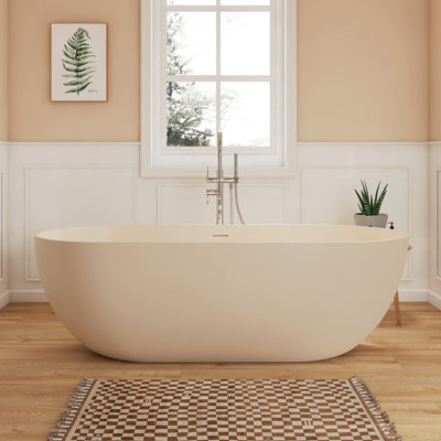 Baignoire profonde autoportante à surface solide 69 po Fslefay