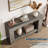 47" Farmhouse Console Table for Entryway, 2-Tier Sofa Table with Storage for Living Room & Hallway-859142391