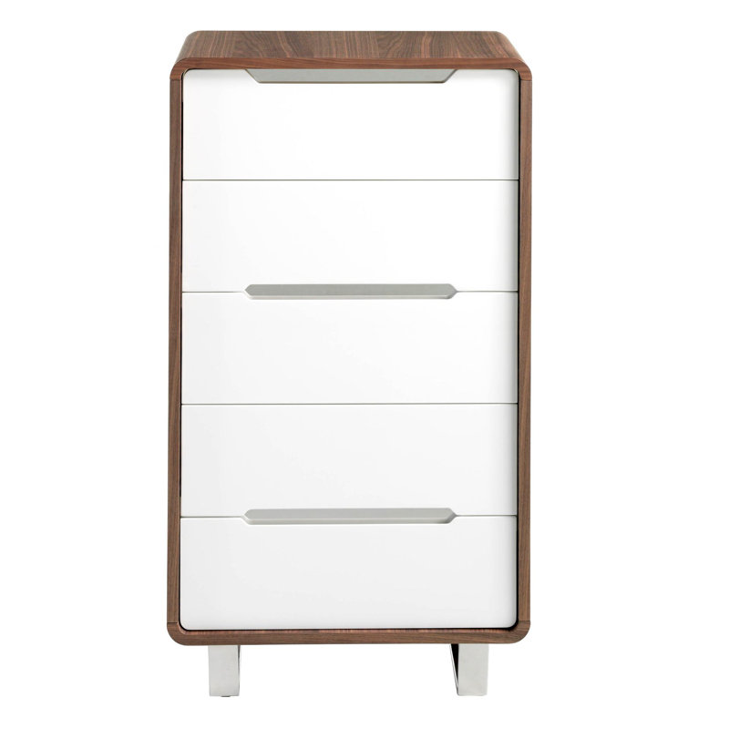 Chiffonier white wood, walnut