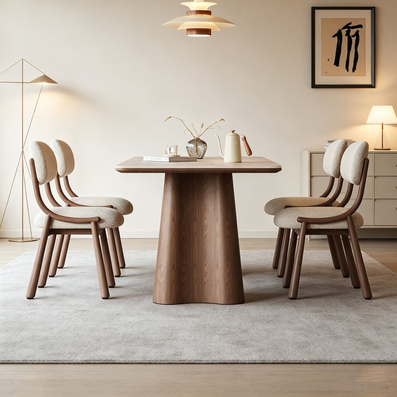 Table de salle à manger Mid-Century, 5 Pieces: Table, 4 Chairs, 29.5" H x 63" W x 31.5" D