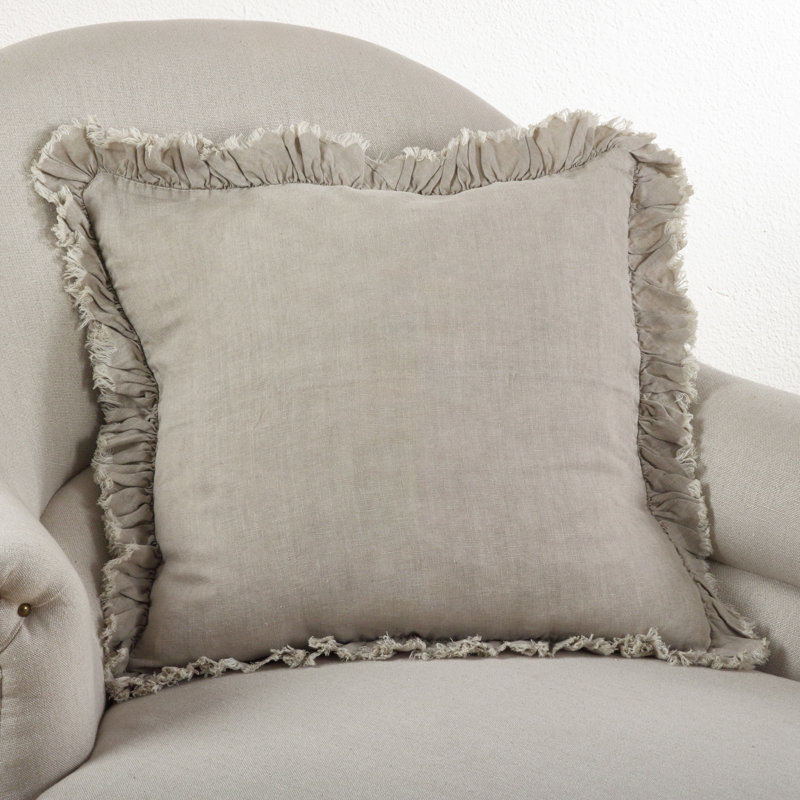 Housse et insert de coussin carré Leona, Naturel, H 24 po x l 24 po