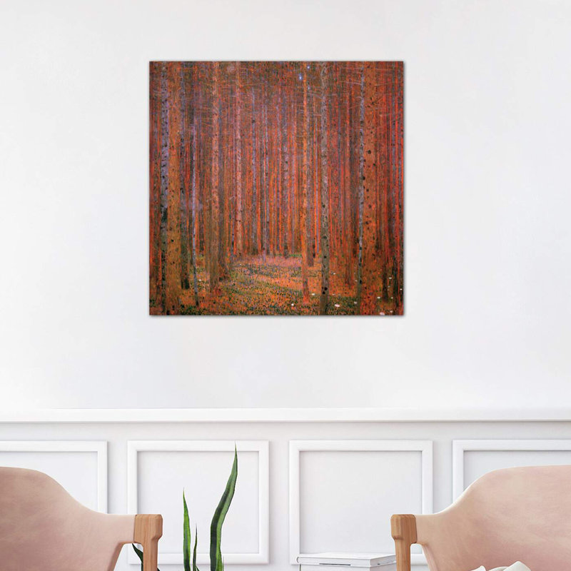 Fir Forest I by Gustav Klimt - Painting on Canvas, No Frame, 93.98 cm H x 93.98 cm W x 3.175 cm D
