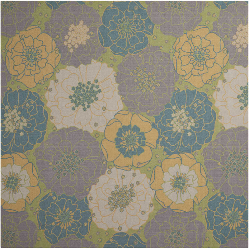 Tapis vert moderne Dian, Carré 6 pi 6 po